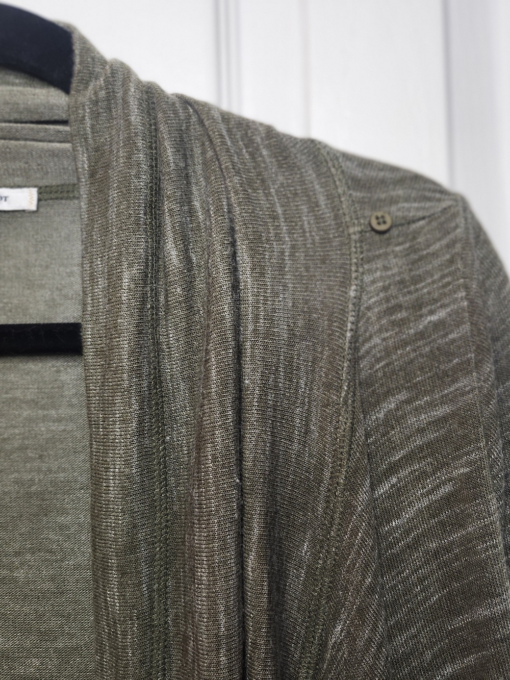Stella & Dot Draped Open-Front Olive Heather Cardigan - Size S - Picture 4 of 7